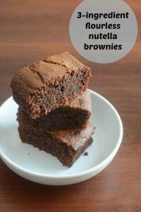 3 Ingredient Flourless Nutella Brownies Recipe - Edible Garden